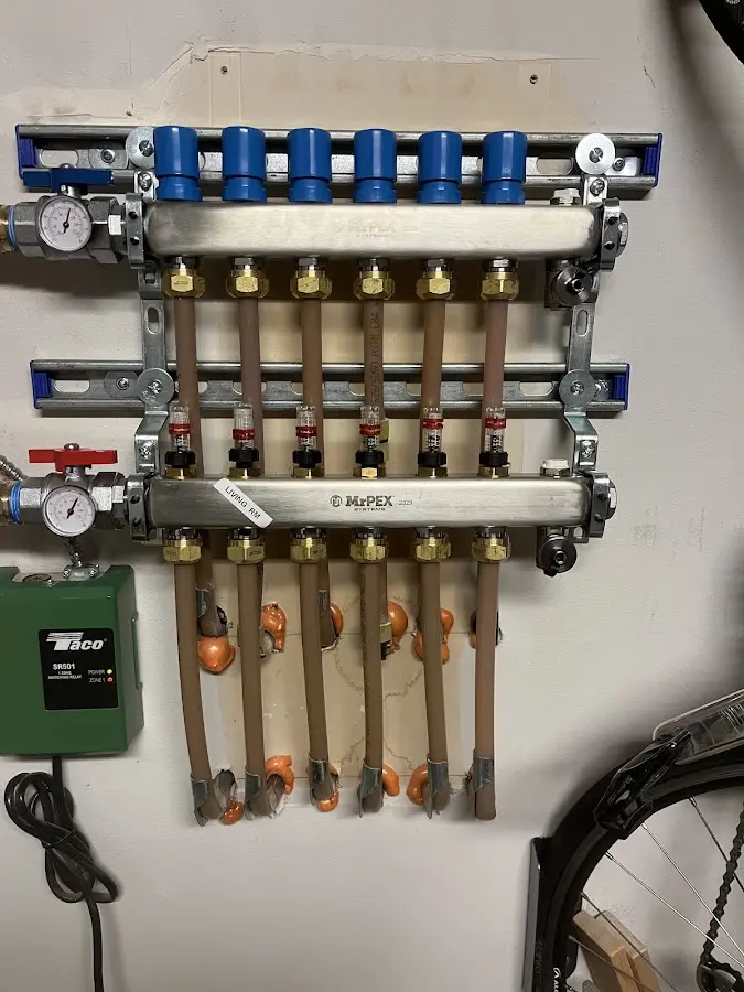 Plumber performing Gas Leak Detection at a residential property in Chagrin Falls